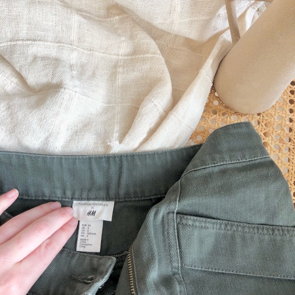 Khaki Skirt 100% Cotton Size Small - Green - Picture 3 of 8